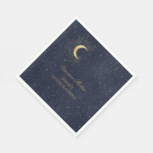 Serviette En Papier or céleste de minuit lune Quinceañera (Coin)