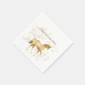 Serviette En Papier Or Confetti Unicorne anniversaire (Coin)