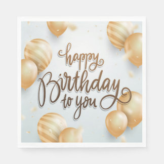 Serviette En Papier Or d'anniversaire