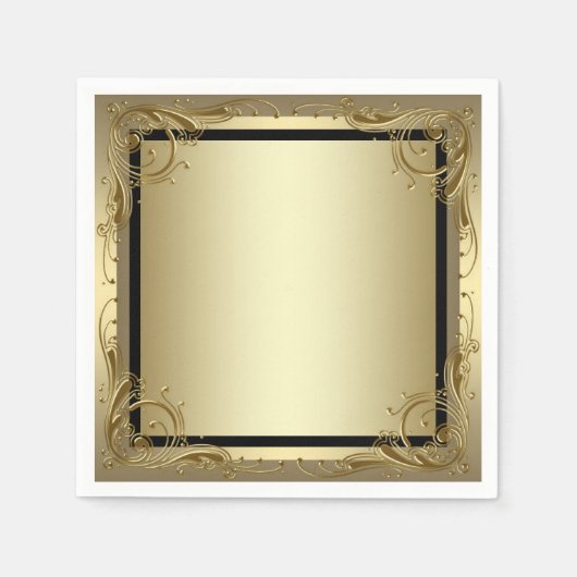 Serviette En Papier Or élégant (Devant)