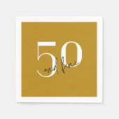 Serviette En Papier Or élégant | 50e Anniversaire Papier Napkin (Devant)