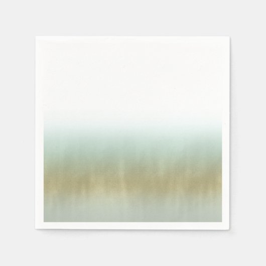 Serviette En Papier Or Élégant Blanc Mousse de Mer Mariage Moderne (Devant)