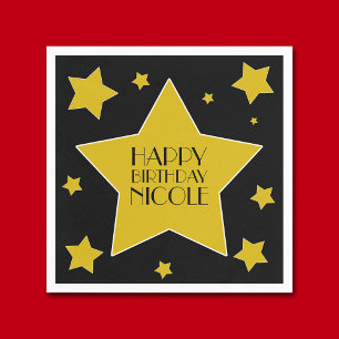 Serviette En Papier Or et anniversaire noir de stars de Hollywood