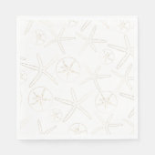 Serviette En Papier Or et blanc - Plage, Nautique (Devant)