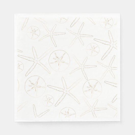 Serviette En Papier Or et blanc - Plage, Nautique (Devant)