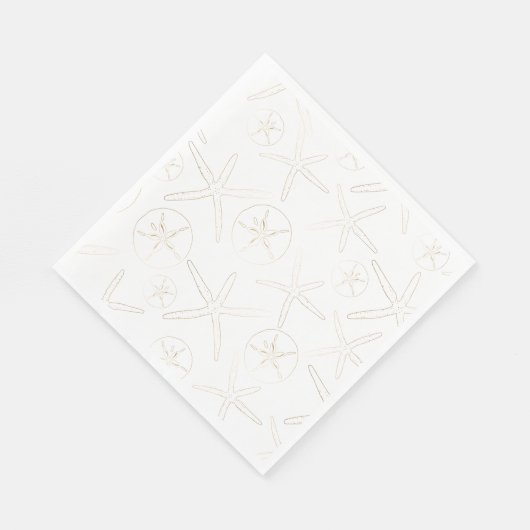 Serviette En Papier Or et blanc - Plage, Nautique (Coin)