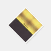 Serviette En Papier Or et noir élégant (Coin)
