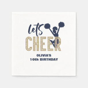 Serviette En Papier Or et Nuit de pom-pom girls pour anniversaire de p