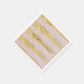 Serviette En Papier Or et rose rayures Bokeh Confetti (Coin)