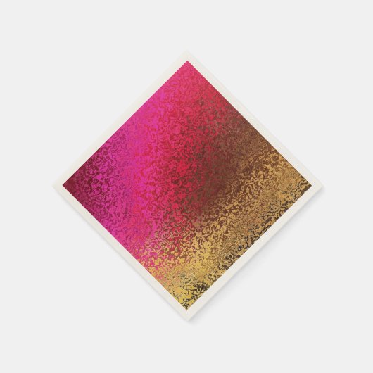 Serviette En Papier Or et rose Shimmer (Coin)