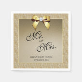 Serviette En Papier Or glamour et Mariage Gem élégant (Devant)
