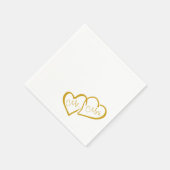 Serviette En Papier Or | M. Mme Moderne Monogram Mariage Napkins (Coin)