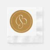 Serviette En Papier Or mat mat/Point blanc Monogramme (Devant)