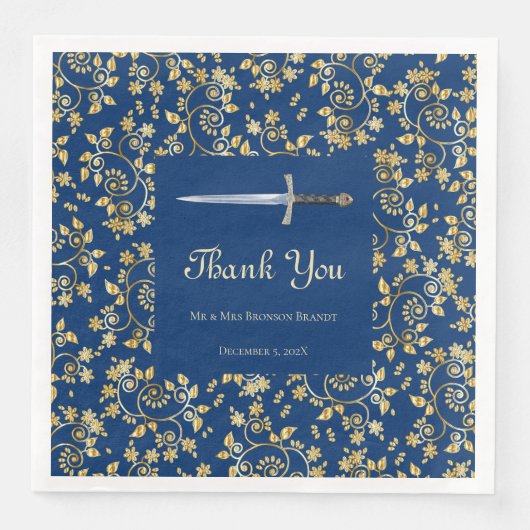 Serviette En Papier Or médiéval (Devant)