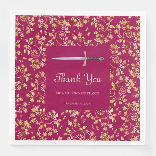 Serviette En Papier Or médiéval (Devant)