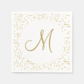 Serviette En Papier Or Monogramme Script Gold Dust (Devant)