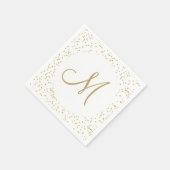 Serviette En Papier Or Monogramme Script Gold Dust (Coin)