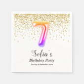 Serviette En Papier or parties scintillant, étincelle dorée 7e (Devant)