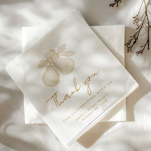 Serviette En Papier Or Perfect Fête des mariées poire Merci Napkin