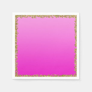 Serviette En Papier Or rose chaud pailleté or paillettes glamour scint