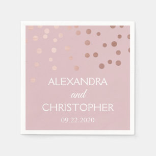 Serviette En Papier Or rose - rougissent le mariage rose de confettis