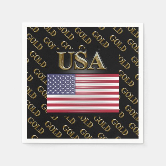 SERVIETTE EN PAPIER OR USA (Devant)