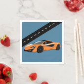 Serviette En Papier Orange (En situation)