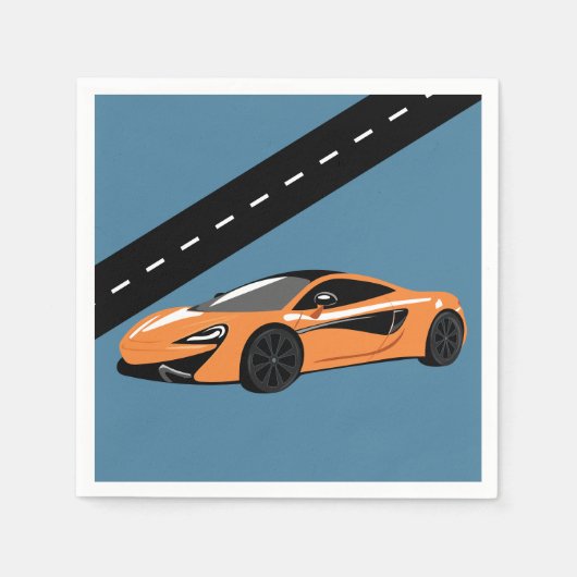 Serviette En Papier Orange (Devant)