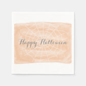 Serviette En Papier Orange Aquarelle Spider Web Halloween (Devant)