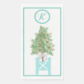 Serviette En Papier Orange arbre Topiary Chinoiserie Papier Serviette  (Devant)