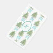 Serviette En Papier Orange arbre Topiary Chinoiserie Papier Serviette  (Coin)