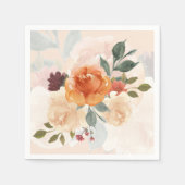 Serviette En Papier Orange automne aquarelle florale (Devant)