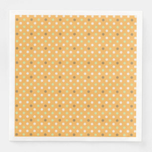 Serviette En Papier Orange avec Motif de points verts