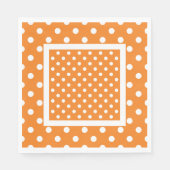 Serviette En Papier Orange Avec Pois Blanc (Devant)