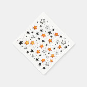 Serviette En Papier Orange B&W Stars : Anniversaire (Coin)