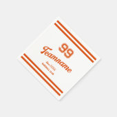 Serviette En Papier Orange Baseball Custom Player Numéro et nom de l'é (Coin)