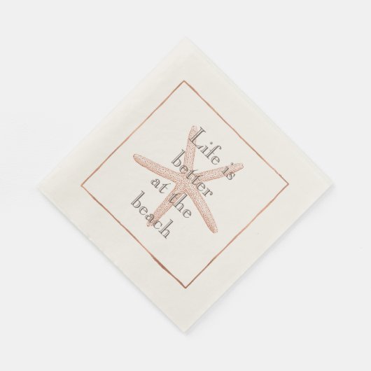 Serviette En Papier Orange Beach Starfish (Coin)