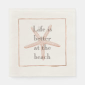 Serviette En Papier Orange Beach Starfish (Devant)