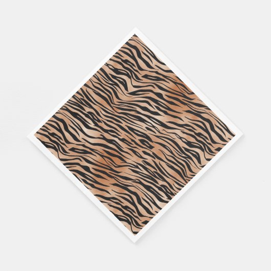 Serviette En Papier Orange Black Tiger (Coin)