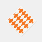 Serviette En Papier Orange blanc Arlequin Diamants Checkers Design (Coin)