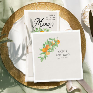 Serviette en papier Orange Blossom Citrus pour mar