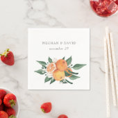 Serviette En Papier Orange Blossoms Citrus Botanical Wedding (En situation)