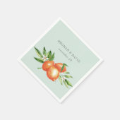 Serviette En Papier Orange Blossoms Citrus Mariage botanique (Coin)