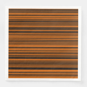 Serviette En Papier Orange Brown en bandes noires