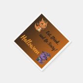 Serviette En Papier Orange BrownBlack Gradient Halloween Dragon Napkin (Coin)