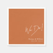 Serviette En Papier Orange Brûlé : Lettre "Nous le faisons" (Devant)