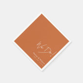 Serviette En Papier Orange Brûlé : Lettre "Nous le faisons" (Coin)