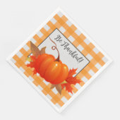 Serviette En Papier Orange Buffalo, Citrouille De Thanksgiving, Plaid (Coin)