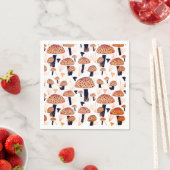 Serviette En Papier Orange Champignons automne fête d'anniversaire (En situation)