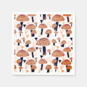 Serviette En Papier Orange Champignons automne fête d'anniversaire (Devant)